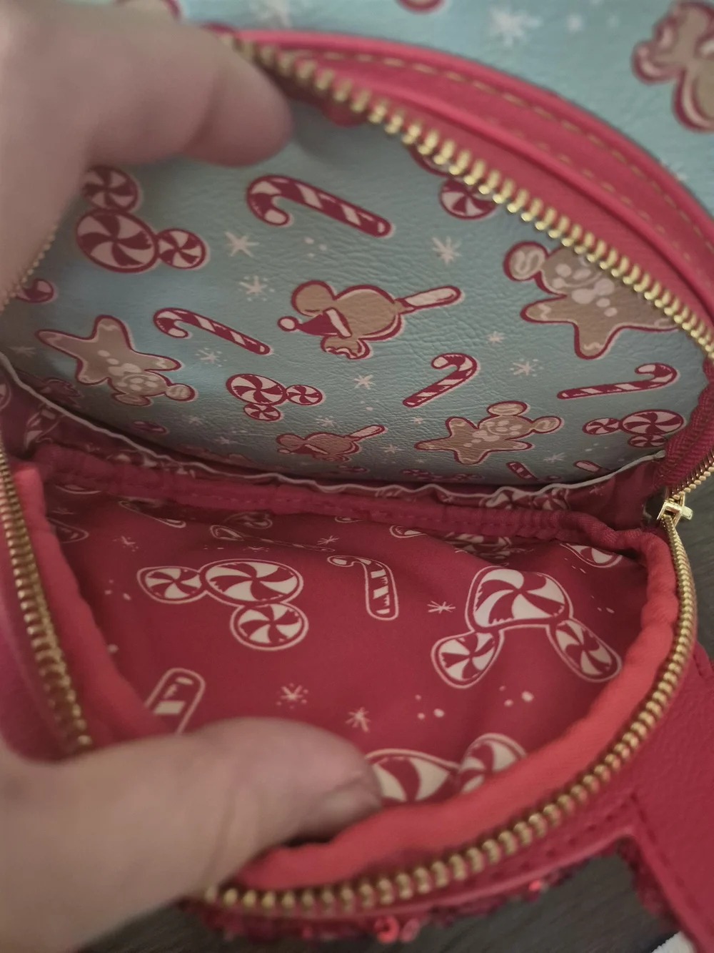 Loungefly x Disney Parks Kids Candy Cane Peppermint Mini Backpack - Red & Aqua